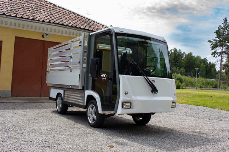 Eldrivet arbetsfordon med marknadens största flak