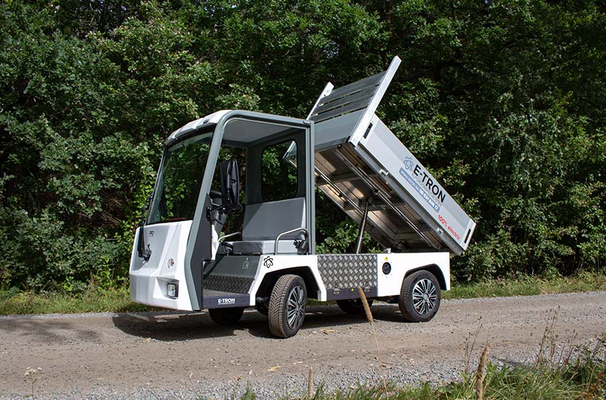 Tippbart hydrauliskt flak på PRO Litium Work Truck elfordon